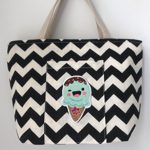 BNWOT ! cotton linen lunch bag insulated bag cooler - Picture 2 of 8